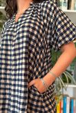 Bibi Gingham Pocket Tunic Navy